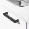 imageProbrico 10 Pack Flat Black Modern Cabinet Handles 5 Inch128mm Hole Center Stainless Steel Drawer Dresser Pulls Square Kitchen Cabinet HardwareBlack