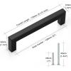 imageProbrico 10 Pack Flat Black Modern Cabinet Handles 5 Inch128mm Hole Center Stainless Steel Drawer Dresser Pulls Square Kitchen Cabinet HardwareBlack