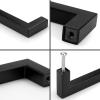 imageProbrico 10 Pack Flat Black Modern Cabinet Handles 5 Inch128mm Hole Center Stainless Steel Drawer Dresser Pulls Square Kitchen Cabinet HardwareBlack