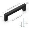 imageProbrico 10 Pack Flat Black Modern Cabinet Handles 5 Inch128mm Hole Center Stainless Steel Drawer Dresser Pulls Square Kitchen Cabinet HardwareBlack