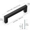 imageProbrico 10 Pack Flat Black Modern Cabinet Handles 5 Inch128mm Hole Center Stainless Steel Drawer Dresser Pulls Square Kitchen Cabinet HardwareBlack