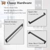 imageProbrico 10 Pack Flat Black Modern Cabinet Handles 5 Inch128mm Hole Center Stainless Steel Drawer Dresser Pulls Square Kitchen Cabinet HardwareBlack