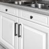 imageProbrico 10 Pack Flat Black Modern Cabinet Handles 5 Inch128mm Hole Center Stainless Steel Drawer Dresser Pulls Square Kitchen Cabinet HardwareBlack