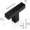 imageProbrico 10 Pack Flat Black Modern Cabinet Handles 5 Inch128mm Hole Center Stainless Steel Drawer Dresser Pulls Square Kitchen Cabinet HardwareBlack