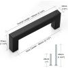 imageProbrico 10 Pack Flat Black Modern Cabinet Handles 5 Inch128mm Hole Center Stainless Steel Drawer Dresser Pulls Square Kitchen Cabinet HardwareBlack