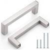 imageProbrico 10 Pack Flat Black Modern Cabinet Handles 5 Inch128mm Hole Center Stainless Steel Drawer Dresser Pulls Square Kitchen Cabinet HardwareBrushed Nickel