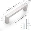 imageProbrico 10 Pack Flat Black Modern Cabinet Handles 5 Inch128mm Hole Center Stainless Steel Drawer Dresser Pulls Square Kitchen Cabinet HardwareBrushed Nickel