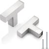 imageProbrico 10 Pack Flat Black Modern Cabinet Handles 5 Inch128mm Hole Center Stainless Steel Drawer Dresser Pulls Square Kitchen Cabinet HardwareBrushed Nickel