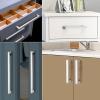 imageProbrico 10 Pack Flat Black Modern Cabinet Handles 5 Inch128mm Hole Center Stainless Steel Drawer Dresser Pulls Square Kitchen Cabinet HardwareBrushed Nickel
