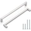 imageProbrico 10 Pack Flat Black Modern Cabinet Handles 5 Inch128mm Hole Center Stainless Steel Drawer Dresser Pulls Square Kitchen Cabinet HardwareBrushed Nickel