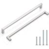 imageProbrico 10 Pack Flat Black Modern Cabinet Handles 5 Inch128mm Hole Center Stainless Steel Drawer Dresser Pulls Square Kitchen Cabinet HardwareBrushed Nickel