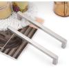 imageProbrico 10 Pack Flat Black Modern Cabinet Handles 5 Inch128mm Hole Center Stainless Steel Drawer Dresser Pulls Square Kitchen Cabinet HardwareBrushed Nickel