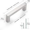 imageProbrico 10 Pack Flat Black Modern Cabinet Handles 5 Inch128mm Hole Center Stainless Steel Drawer Dresser Pulls Square Kitchen Cabinet HardwareBrushed Nickel