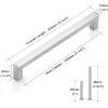 imageProbrico 10 Pack Flat Black Modern Cabinet Handles 5 Inch128mm Hole Center Stainless Steel Drawer Dresser Pulls Square Kitchen Cabinet HardwareBrushed Nickel