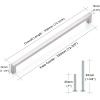 imageProbrico 10 Pack Flat Black Modern Cabinet Handles 5 Inch128mm Hole Center Stainless Steel Drawer Dresser Pulls Square Kitchen Cabinet HardwareBrushed Nickel