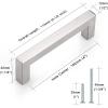 imageProbrico 10 Pack Flat Black Modern Cabinet Handles 5 Inch128mm Hole Center Stainless Steel Drawer Dresser Pulls Square Kitchen Cabinet HardwareBrushed Nickel
