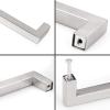 imageProbrico 10 Pack Flat Black Modern Cabinet Handles 5 Inch128mm Hole Center Stainless Steel Drawer Dresser Pulls Square Kitchen Cabinet HardwareBrushed Nickel
