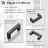 imageProbrico 10 Pack Flat Black Square Cabinet Handles Stainless Steel 5 Inch128mm Hole Center Drawer Pulls Modern Kitchen Cabinet Hardware1