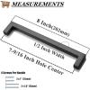 imageProbrico 10 Pack Flat Black Square Cabinet Handles Stainless Steel 5 Inch128mm Hole Center Drawer Pulls Modern Kitchen Cabinet Hardware10