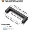 imageProbrico 10 Pack Flat Black Square Cabinet Handles Stainless Steel 5 Inch128mm Hole Center Drawer Pulls Modern Kitchen Cabinet Hardware10