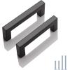 imageProbrico 10 Pack Flat Black Square Cabinet Handles Stainless Steel 5 Inch128mm Hole Center Drawer Pulls Modern Kitchen Cabinet Hardware10