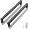 imageProbrico 10 Pack Flat Black Square Cabinet Handles Stainless Steel 5 Inch128mm Hole Center Drawer Pulls Modern Kitchen Cabinet Hardware10