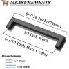 imageProbrico 10 Pack Flat Black Square Cabinet Handles Stainless Steel 5 Inch128mm Hole Center Drawer Pulls Modern Kitchen Cabinet Hardware10