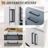 imageProbrico 10 Pack Flat Black Square Cabinet Handles Stainless Steel 5 Inch128mm Hole Center Drawer Pulls Modern Kitchen Cabinet Hardware6