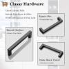 imageProbrico 10 Pack Flat Black Square Cabinet Handles Stainless Steel 5 Inch128mm Hole Center Drawer Pulls Modern Kitchen Cabinet Hardware6