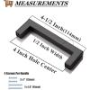 imageProbrico 10 Pack Flat Black Square Cabinet Handles Stainless Steel 5 Inch128mm Hole Center Drawer Pulls Modern Kitchen Cabinet Hardware6