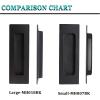 imageProbrico 2 Pack Black Rectangular Recessed Flush Handles Sliding Door Pulls Stainless Steel Closet Door Finger Pulls 6 Inch150mm Length Flush Pull Handles