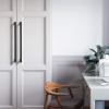 imageProbrico 5 Pack 5 inch Square Kitchen Cabient Handles Bathroom Dresser Pulls Stainless Steel Modern Bar Pulls Cabinet HardwareBlack