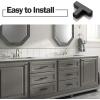 imageProbrico 5 Pack 5 inch Square Kitchen Cabient Handles Bathroom Dresser Pulls Stainless Steel Modern Bar Pulls Cabinet HardwareBlack