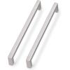 imageProbrico Kitchen Cabinet Drawer Handles Stainless Steel 735 Inch Hole Spacing Brushed Nickel Pulls 8 Inch Total Length 10 PackBrushed Nickel