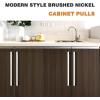 imageProbrico Stainless Steel Kitchen Cabinet Square Handles Brushed Nickel 5 in Holes Centers 55 in Total Length 10 PackBrushed Nickel