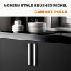 imageProbrico Stainless Steel Kitchen Cabinet Square Handles Brushed Nickel 5 in Holes Centers 55 in Total Length 10 PackBrushed Nickel