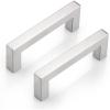 imageProbrico Stainless Steel Kitchen Cabinet Square Handles Brushed Nickel 5 in Holes Centers 55 in Total Length 10 PackBrushed Nickel