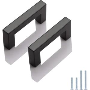 imageProbrico 10 Pack Flat Black Square Cabinet Handles Stainless Steel 5 Inch128mm Hole Center Drawer Pulls Modern Kitchen Cabinet Hardware1