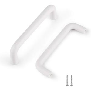 imageProbrico 10 Pack Modern Plastic Kitchen Cabinet Dresser Door Handles and Pulls White Color 96mm 334quot Hole Centers