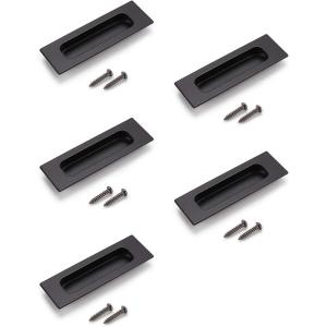 imageProbrico 5 Pack Black Recessed Flush Pulls Rectangular Recessed Sliding Finger Pulls Stainless Steel Sliding Door Handles 472quot Length Recessed Flush Handles Recessed Door Pull Handles
