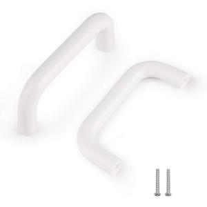 imageProbrico 5 Pack White Cabinet Pulls 3 Inch76mm Hole Center Drawer Handles Plastic Kitchen Cabinet Hardware Modern Euro Cupboard Drawer Pulls