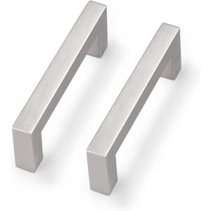imageProbrico Kitchen Cabinet Drawer Handles Stainless Steel 735 Inch Hole Spacing Brushed Nickel Pulls 8 Inch Total Length 10 PackBrushed Nickel