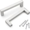 imageProbrico 10 Pack Black Cabinet Handles 334 Inch96mm Hole Centers Drawer Pulls Stainless Steel Kitchen Cabinet Handles Matte Black Square Drawer Handles Modern Cabinet HardwareBrushed Nickel