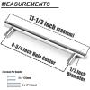 imageProbrico 10 Pack Flat Black Cabinet Handles 334 Inch Hole Centers Modern Cabinet Hardware Cupboard Pull Kitchen Cabinet T Bar Handle Dresser Pulls 6 Inch Total LengthPolished Chrome