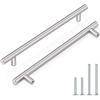 imageProbrico 10 Pack Flat Black Cabinet Handles 334 Inch Hole Centers Modern Cabinet Hardware Cupboard Pull Kitchen Cabinet T Bar Handle Dresser Pulls 6 Inch Total LengthBrushed Nickel