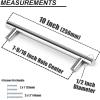imageProbrico 10 Pack Flat Black Cabinet Handles 334 Inch Hole Centers Modern Cabinet Hardware Cupboard Pull Kitchen Cabinet T Bar Handle Dresser Pulls 6 Inch Total LengthPolished Chrome