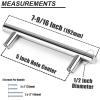 imageProbrico 10 Pack Flat Black Cabinet Handles 334 Inch Hole Centers Modern Cabinet Hardware Cupboard Pull Kitchen Cabinet T Bar Handle Dresser Pulls 6 Inch Total LengthPolished Chrome