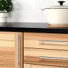 imageProbrico 10 Pack Flat Black Cabinet Handles 334 Inch Hole Centers Modern Cabinet Hardware Cupboard Pull Kitchen Cabinet T Bar Handle Dresser Pulls 6 Inch Total LengthPolished Chrome