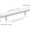 imageProbrico 10 Pack Flat Black Cabinet Handles 334 Inch Hole Centers Modern Cabinet Hardware Cupboard Pull Kitchen Cabinet T Bar Handle Dresser Pulls 6 Inch Total LengthWhite