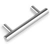 imageProbrico 10 Pack Flat Black Cabinet Handles 334 Inch Hole Centers Modern Cabinet Hardware Cupboard Pull Kitchen Cabinet T Bar Handle Dresser Pulls 6 Inch Total LengthPolished Chrome